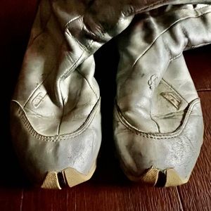 Retro Diesel leather boots spray painted silver 8.5